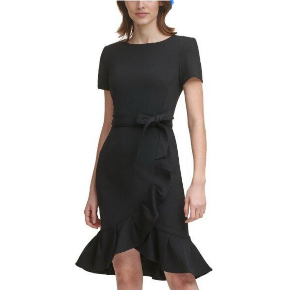 Calvin Klein Black Ruffle Dress